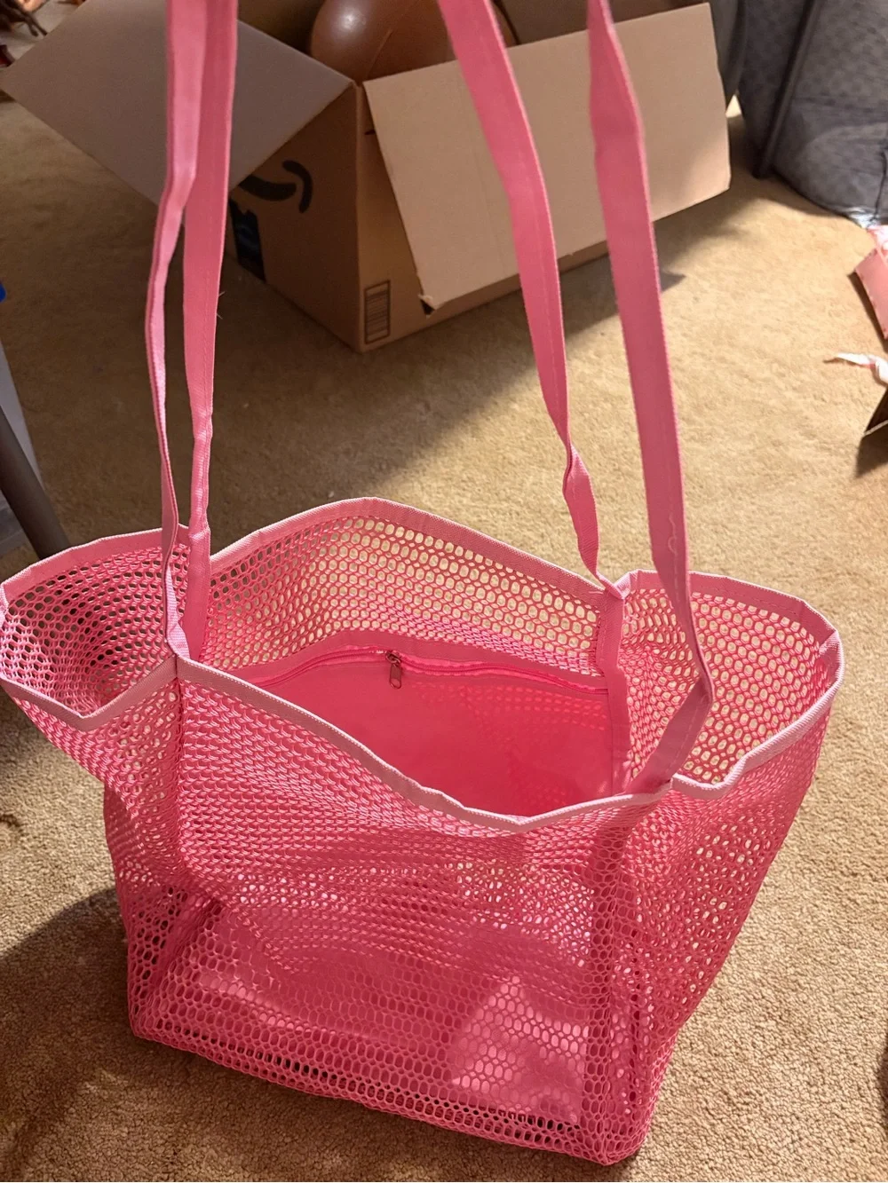 Hello Kitty- Pink Mesh Tote with Light Pink Cosmetic Pouch